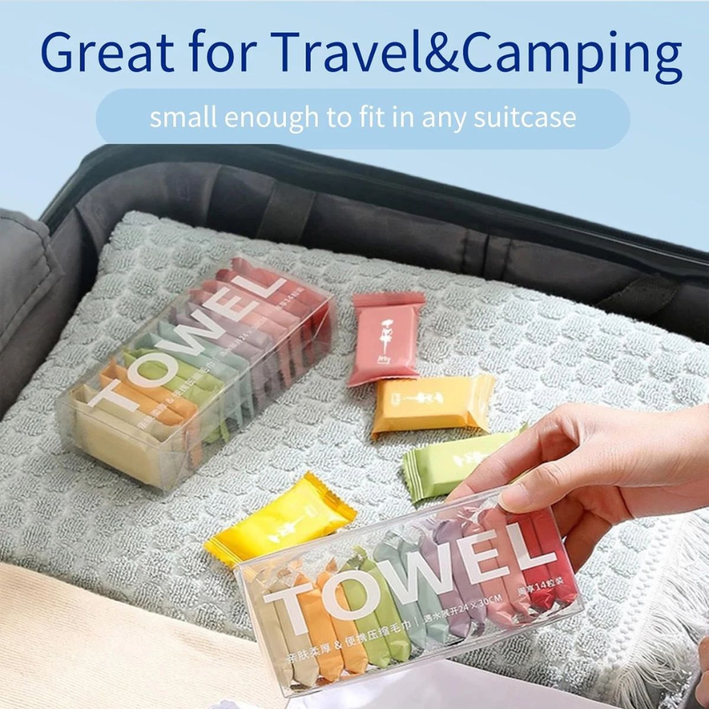 Compressed Towel Tablets β Disposable Face Wipes for Travel & Outdoor (14/20Pcs)
