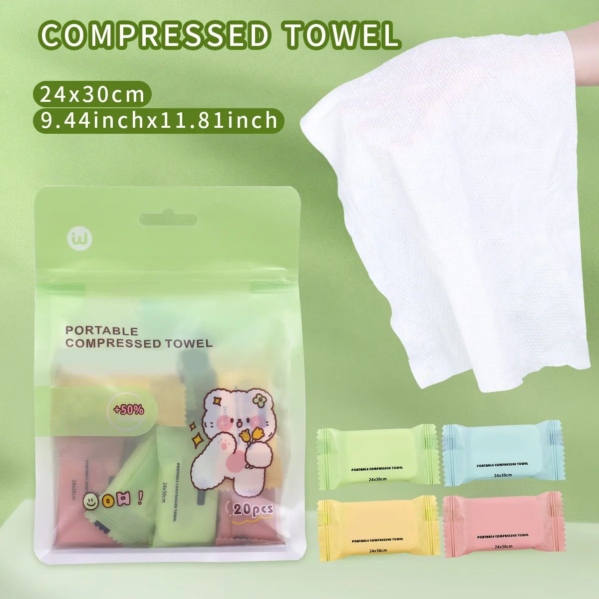 Compressed Towel Tablets β Disposable Face Wipes for Travel & Outdoor (14/20Pcs)