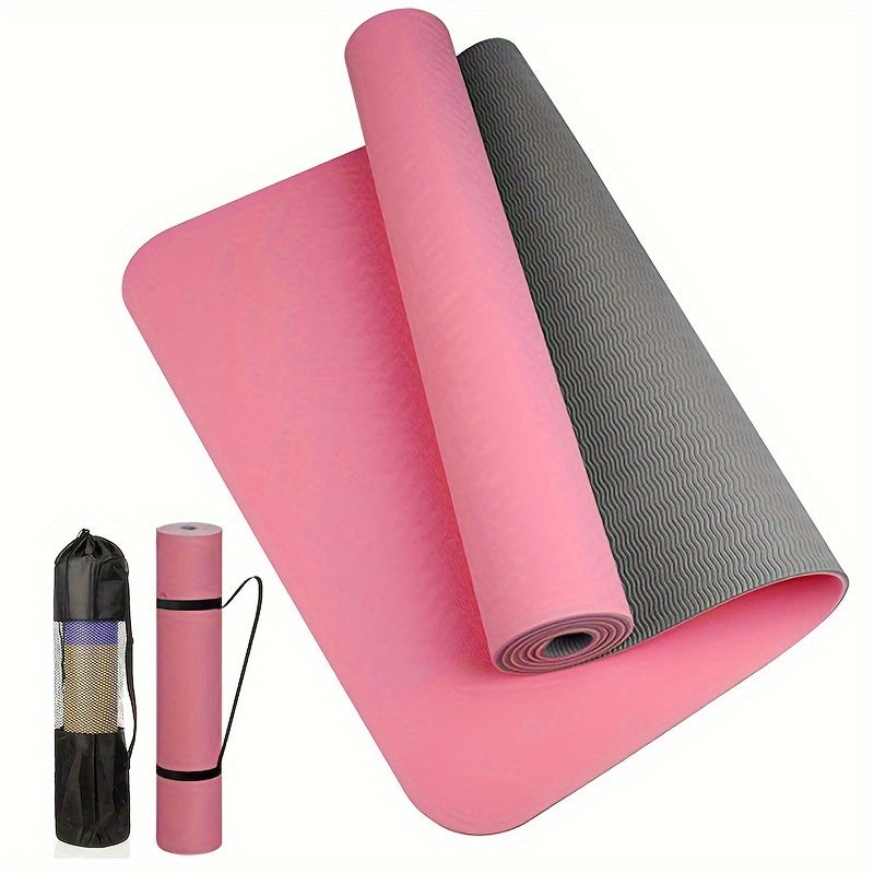 Premium 2-Layer Yoga Mat – Non-Slip, Soft &,Thick for All Workouts