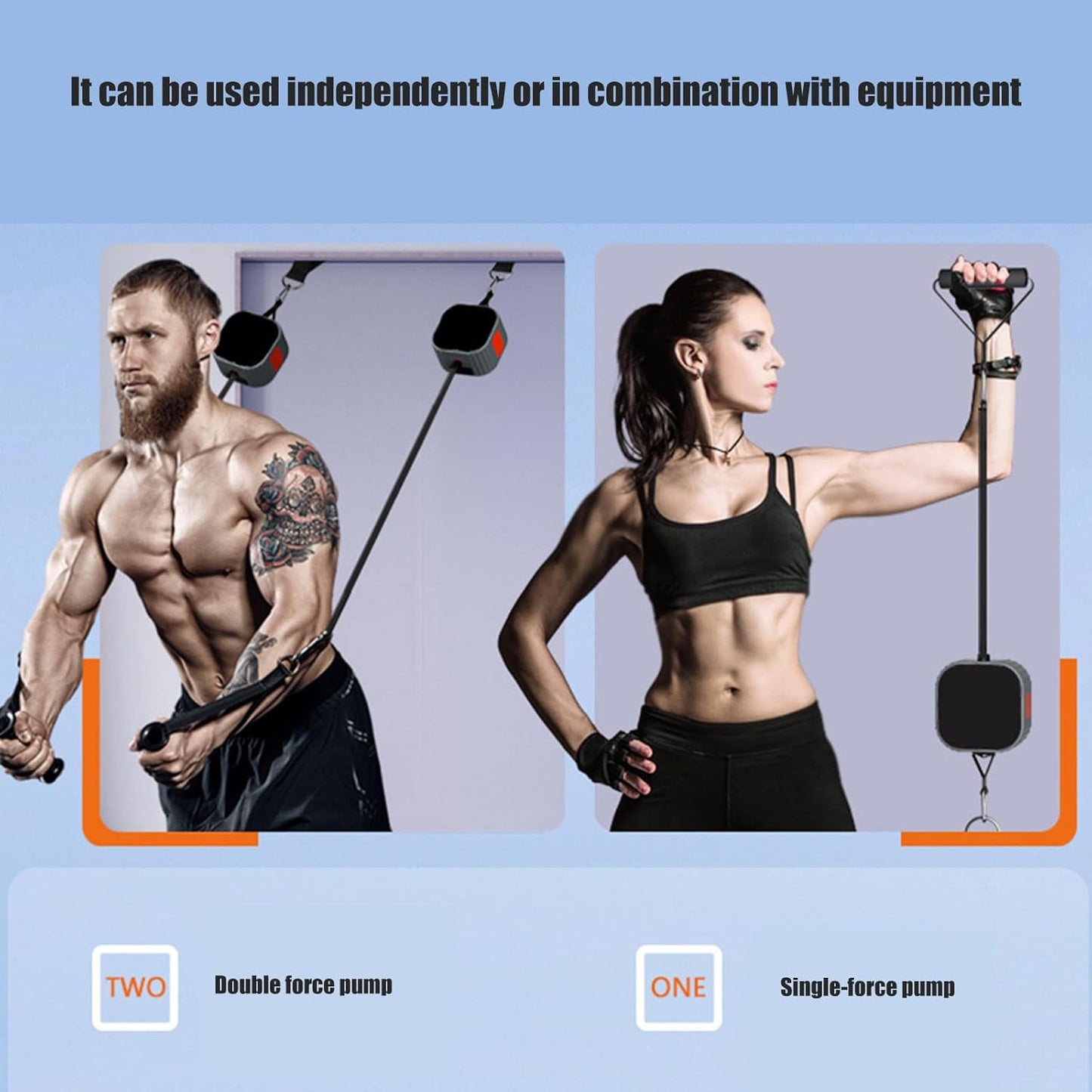 Adjustable Resistance Strength Training Puller with Counter for Home Gym