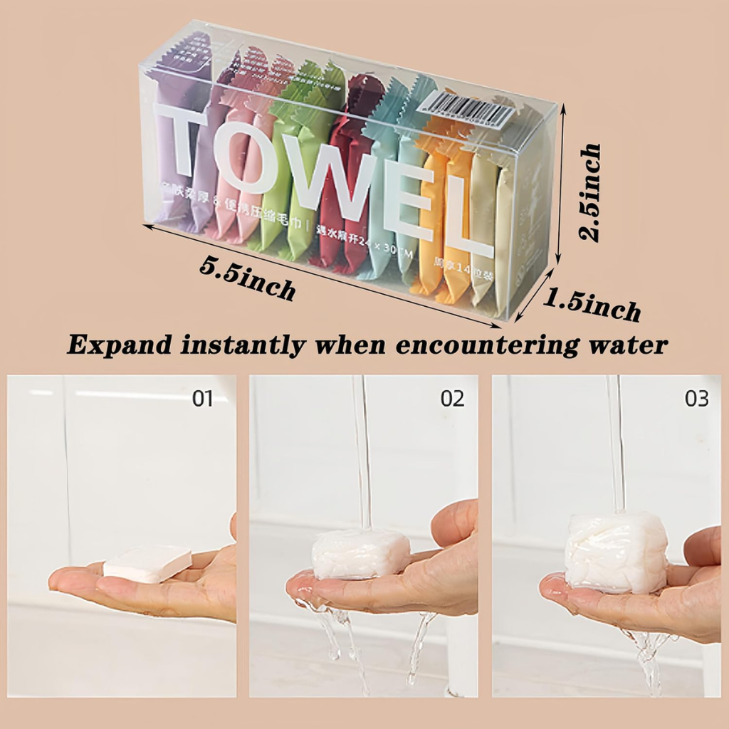Compressed Towel Tablets β Disposable Face Wipes for Travel & Outdoor (14/20Pcs)