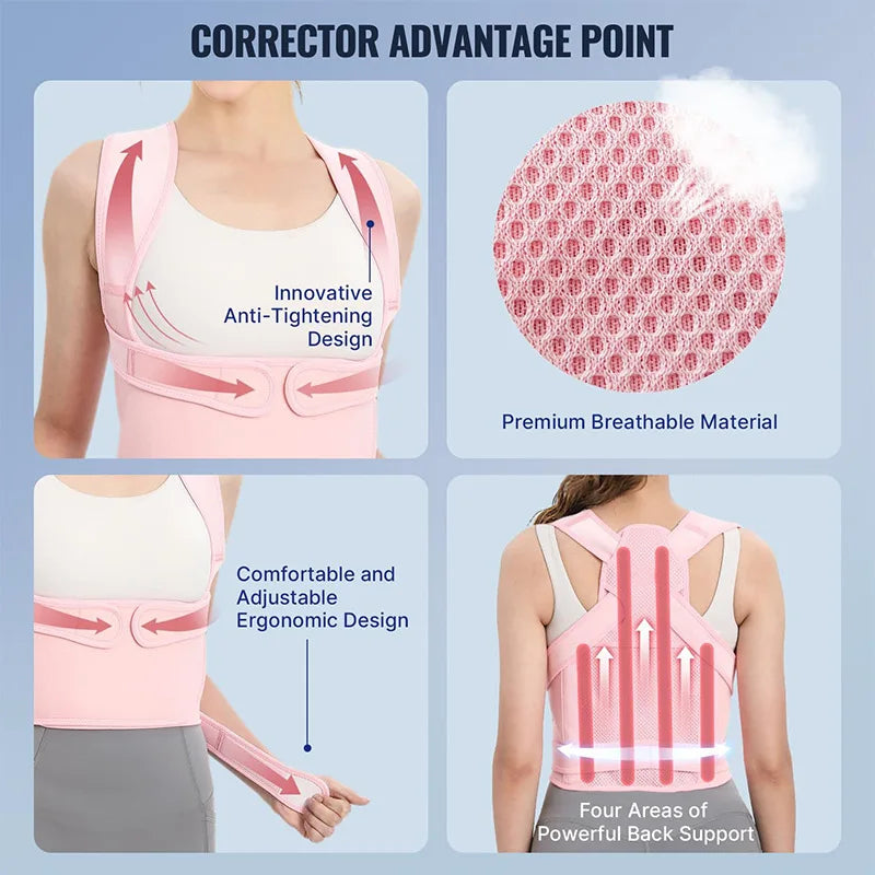 Adjustable Back Brace – Pain Relief & Posture Corrector for Men & Women