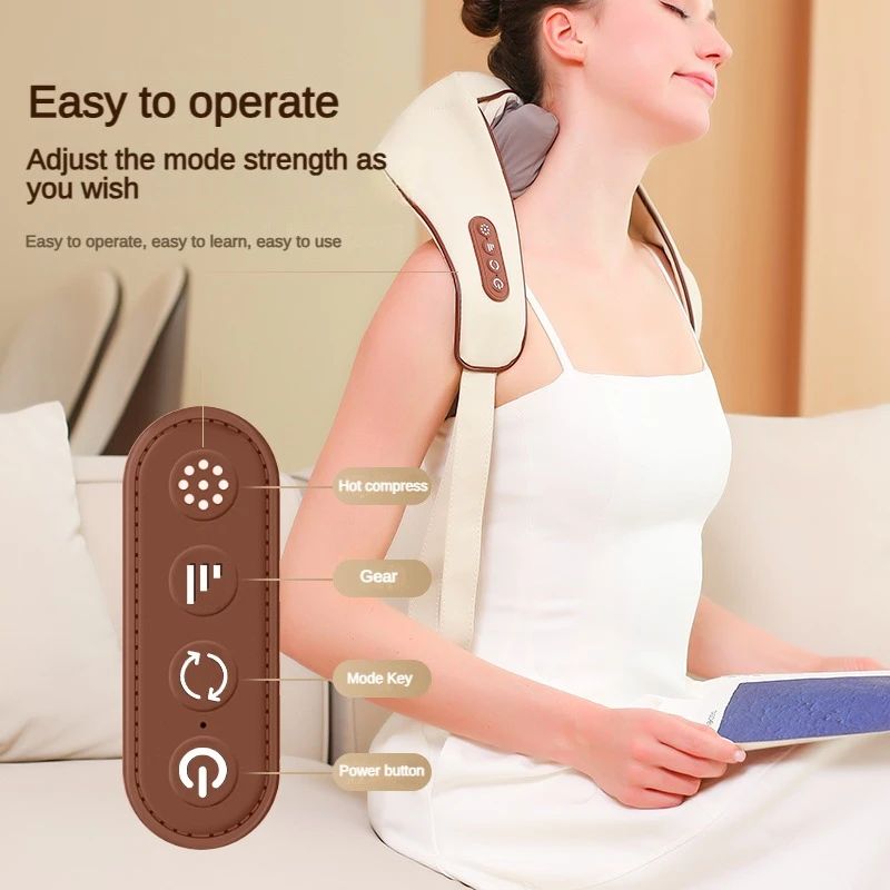 Neck & Shoulder Massager with Heat – Ergonomic Design for Ultimate Comfort