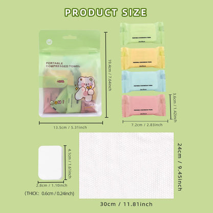 Compressed Towel Tablets – Disposable Face Wipes for Travel & Outdoor (14/20Pcs)