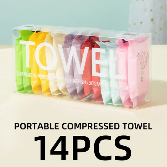 Compressed Towel Tablets – Disposable Face Wipes for Travel & Outdoor (14/20Pcs)
