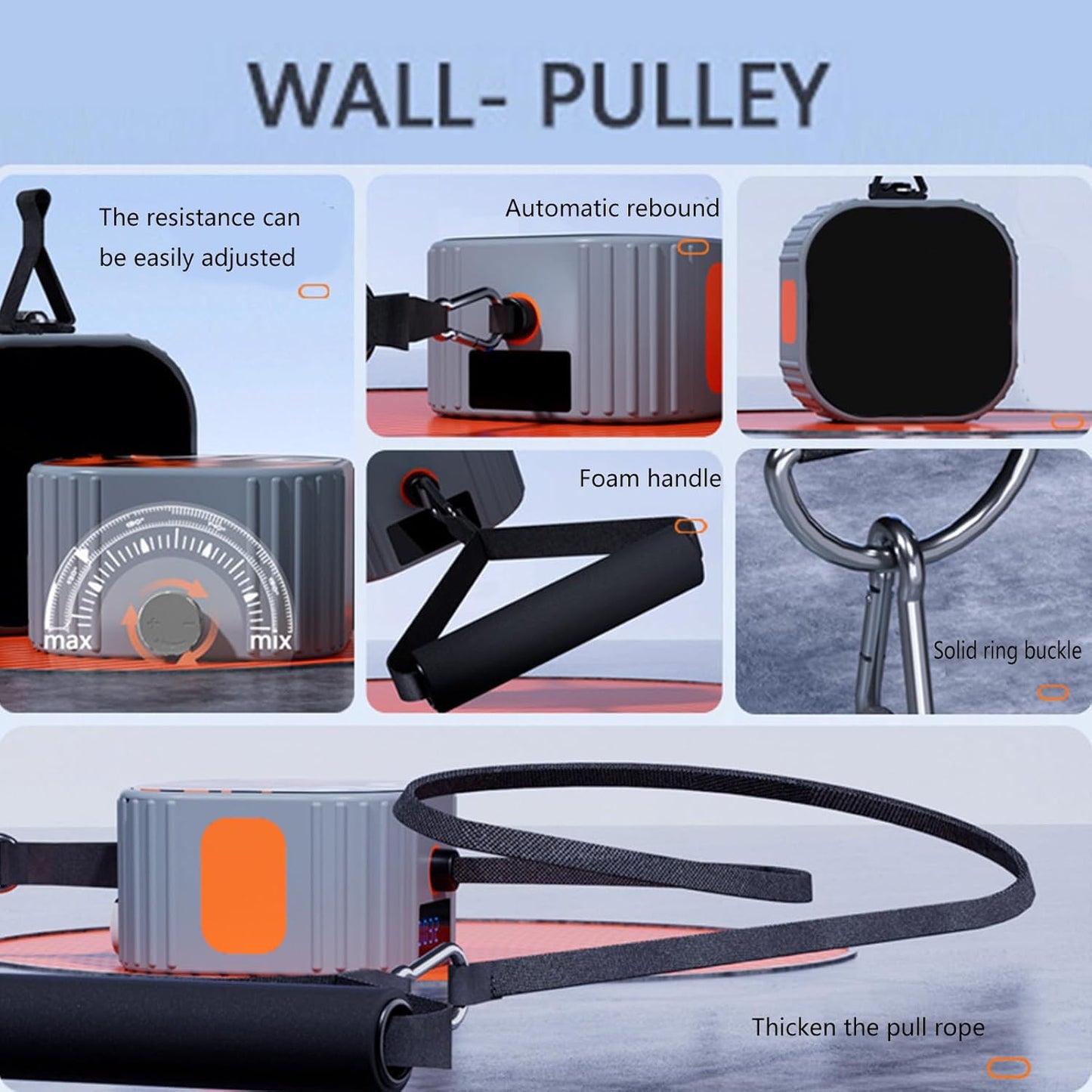 Adjustable Resistance Strength Training Puller with Counter for Home Gym