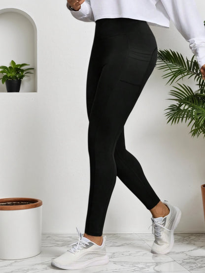 High-Waisted Seamless Yoga Leggings with Butt-Lifting & Side Pockets – Workout Tights for Women