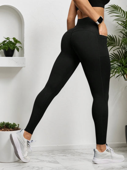 High-Waisted Seamless Yoga Leggings with Butt-Lifting & Side Pockets – Workout Tights for Women