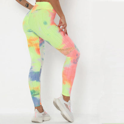 Tie Dye Seamless Yoga Pants – Push Up, High Waist, Fitness & Running Leggings for Women