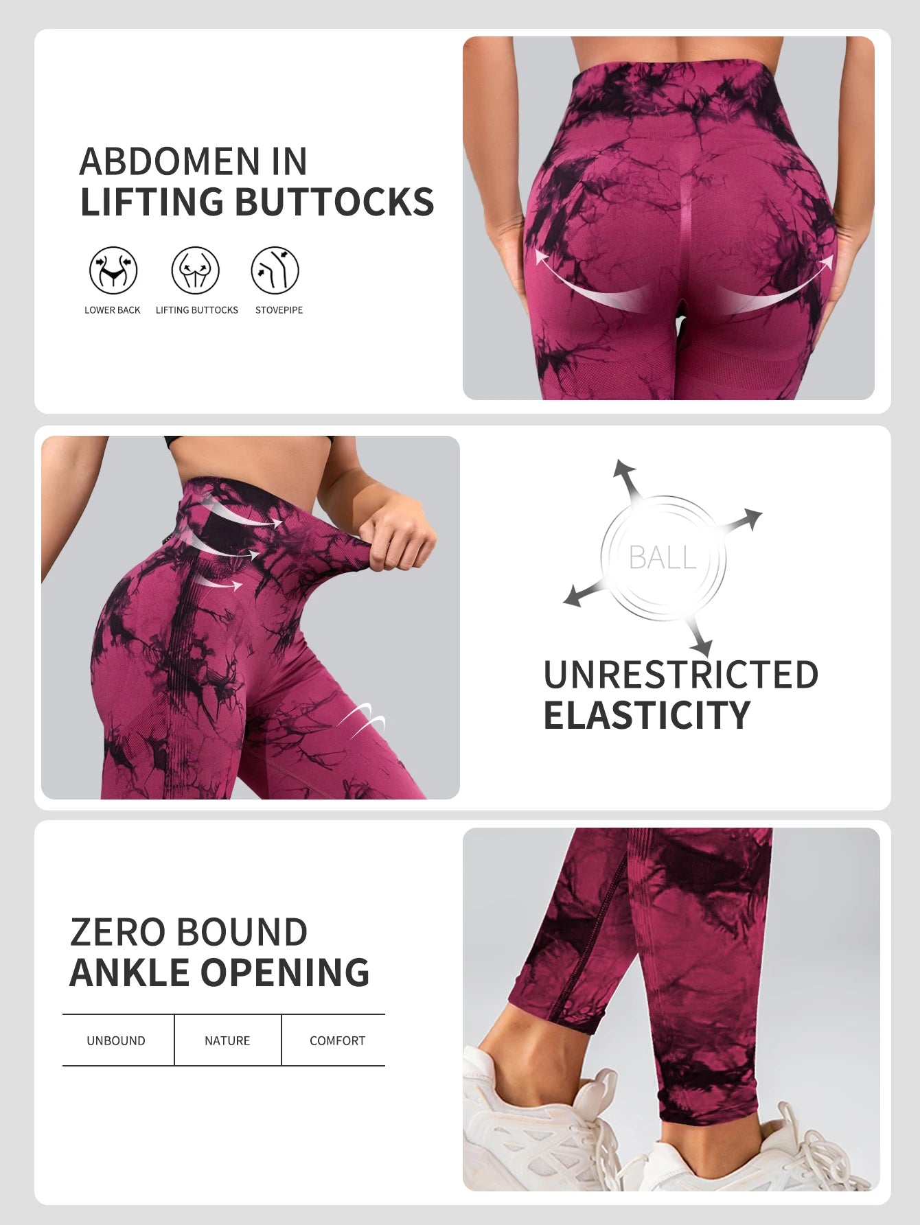 Women's Tie-Dye High Waist Yoga Leggings – Butt Lift, 4-Way Stretch, Workout Pants