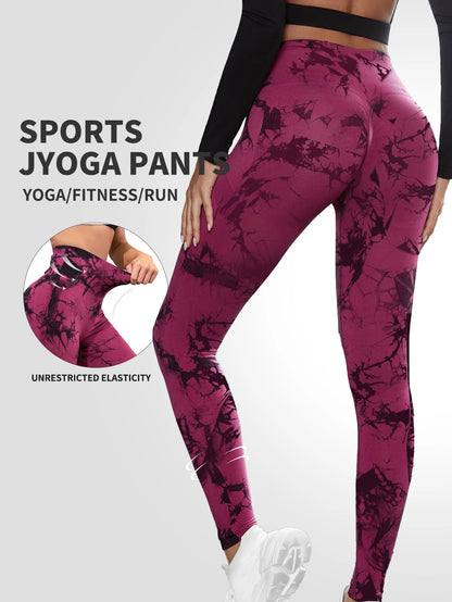 Women's Tie-Dye High Waist Yoga Leggings – Butt Lift, 4-Way Stretch, Workout Pants