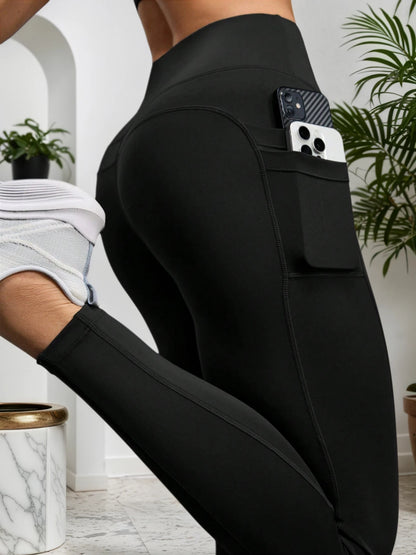 High-Waisted Seamless Yoga Leggings with Butt-Lifting & Side Pockets – Workout Tights for Women